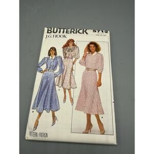 Vintage Butterick 5712 J.G. Hook Dress Pattern Size 12-14-16 Uncut 1987